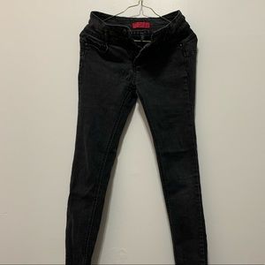 Black washed-out skinny jeans